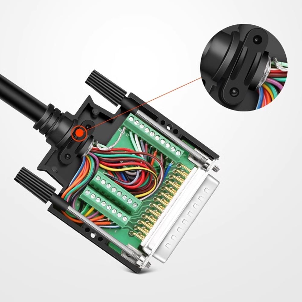 Đầu bấm cổng DB25 đực male bắt vít kèm vỏ ốp nhựa HD-LINK YL-SCD-25M