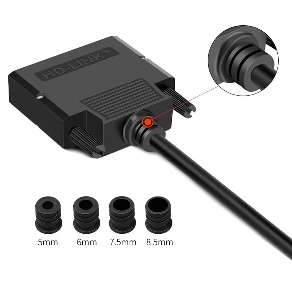 Đầu bấm DB25 chân bắt vit vỏ ốp nhựa chân đồng HD-Link YL-SCD-25