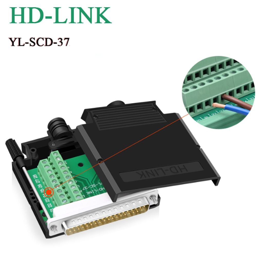 Đầu bấm cổng DB37 cái female bắt vít kèm vỏ ốp nhựa chân đồng HD-LINK YL-SCD-37F - Phụ Kiện Điện Tử Việt Nam