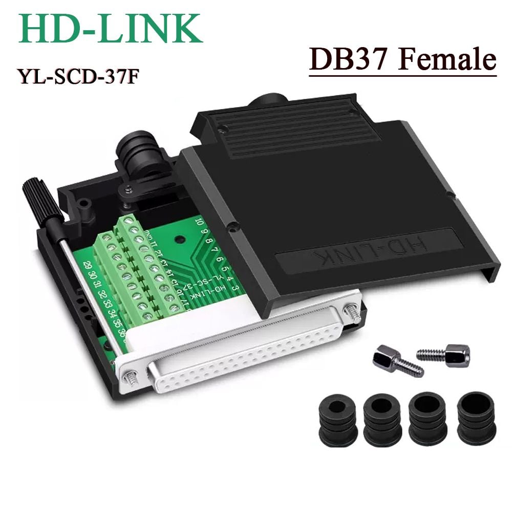 Đầu bấm cổng DB37 đực Male bắt vít kèm vỏ ốp nhựa chân đồng HD-LINK YL-SCD-37M - Phụ Kiện Điện Tử Việt Nam