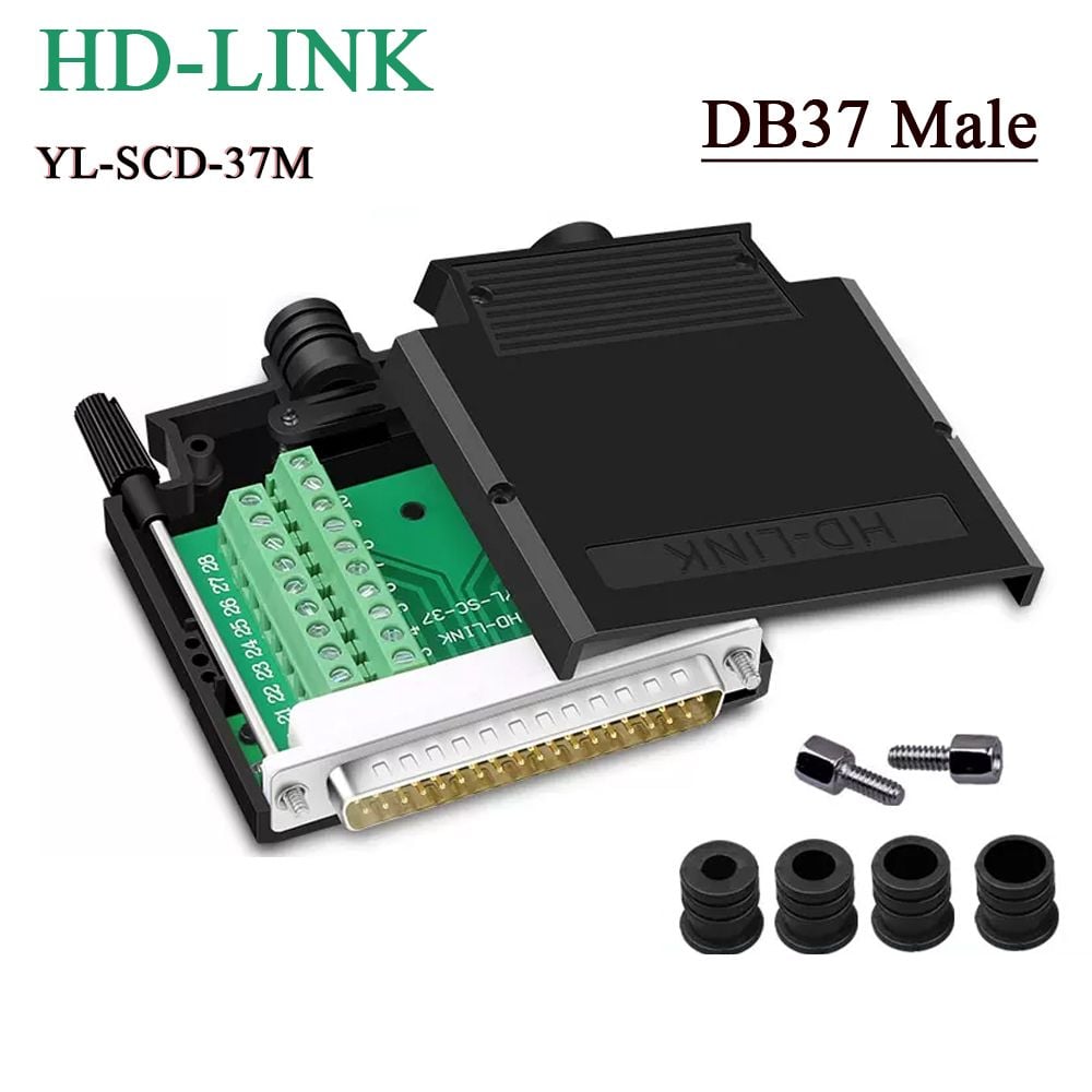 Đầu bấm cổng DB37 cái female bắt vít kèm vỏ ốp nhựa chân đồng HD-LINK YL-SCD-37F - Phụ Kiện Điện Tử Việt Nam