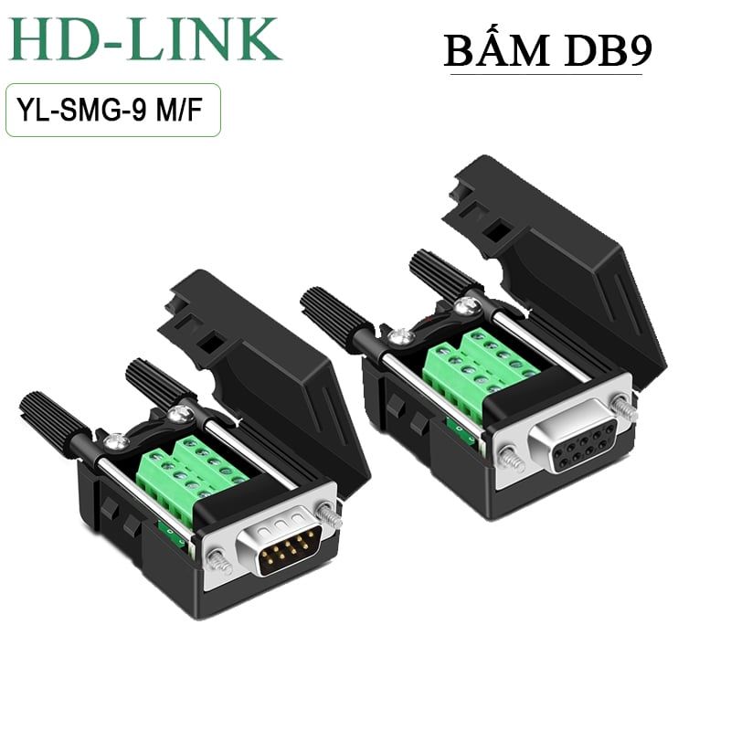Đầu giắc bắt vít cổng COM DB9 RS232 đực- cái HD-Link YL-SMG-09MF - Phụ Kiện Điện Tử Việt Nam