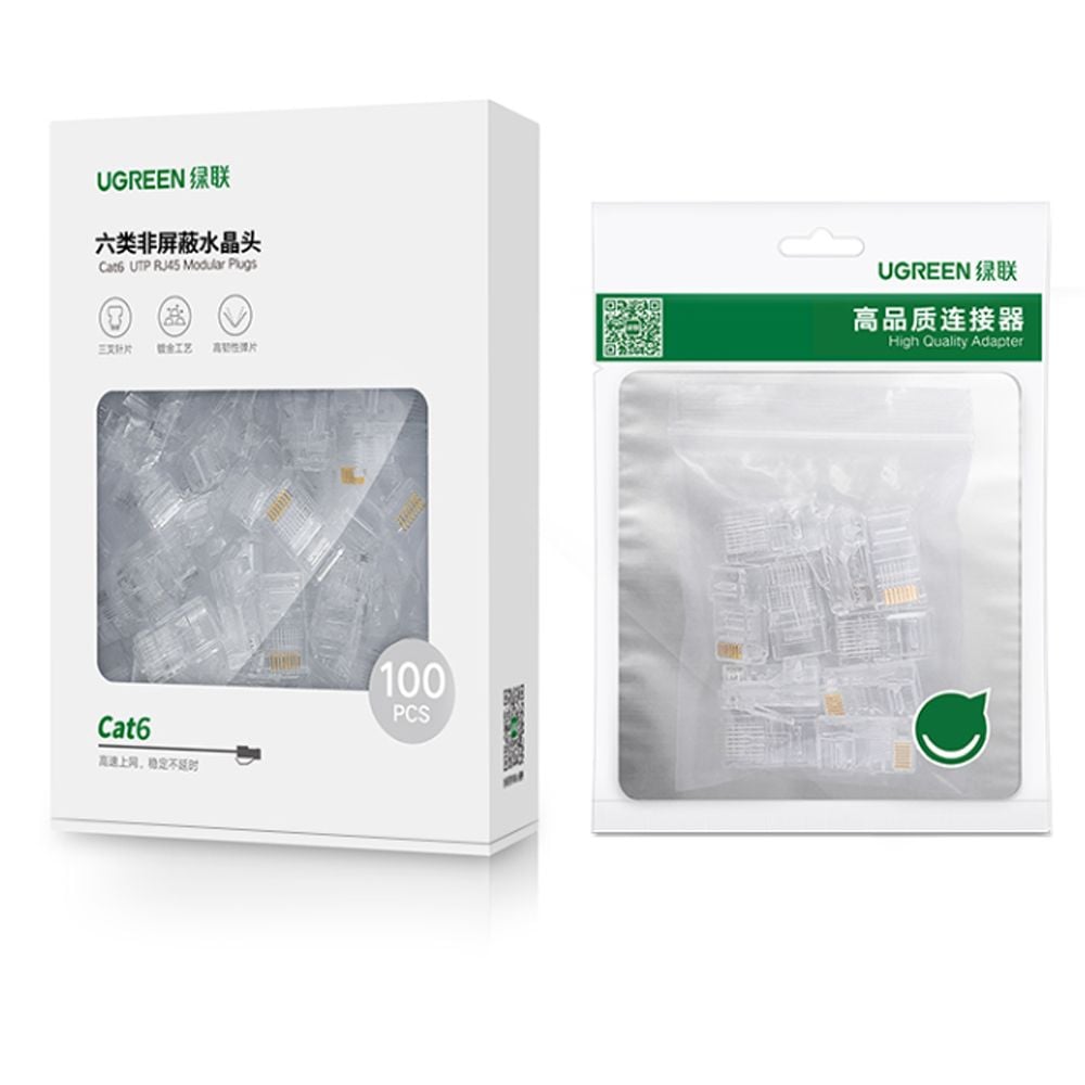 Hạt mạng, đầu bấm mạng CAT6 UTP Ugreen 50960 ( hộp 100 hạt ) - Phụ Kiện Điện Tử Việt Nam