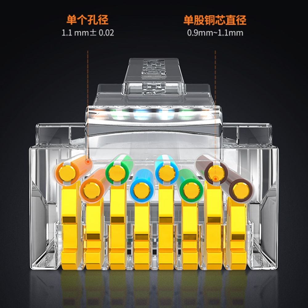 Hạt mạng, đầu bấm mạng RJ45 CAT6 UTP Unitek Y-OT19TP ( hộp 100 hạt ) - Phụ Kiện Điện Tử Việt Nam