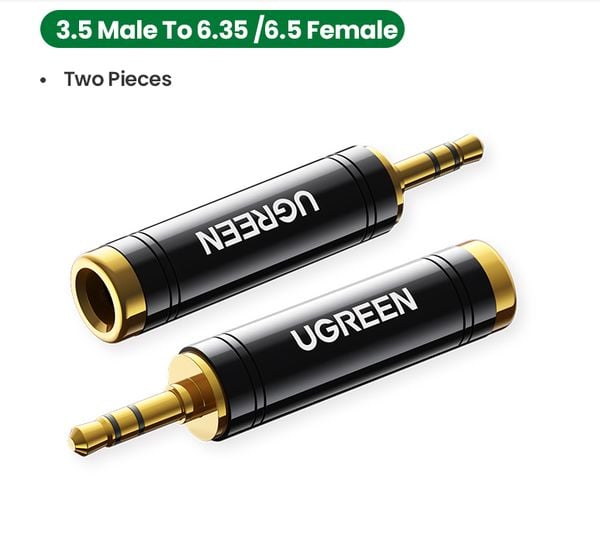 Đầu chuyển audio 6.3mm sang 3.5mm Ugreen 60711 AV168 - Phụ Kiện Điện Tử Việt Nam