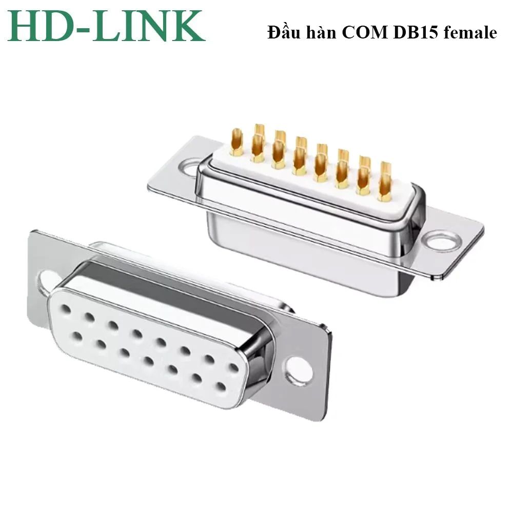 Đầu hàn COM DB15 chân đồng vỏ ốp nhựa dẻo HD-Link YL-1533