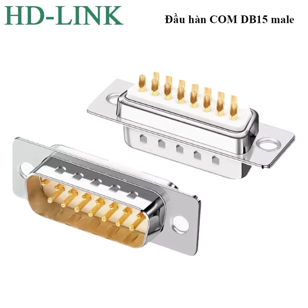 Đầu hàn COM DB15 chân đồng vỏ ốp nhựa dẻo HD-Link YL-1533