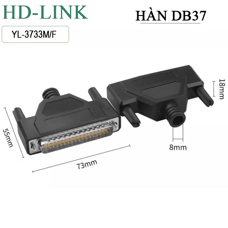 Đầu hàn COM DB37 HD-Link YL-3733M/F vỏ ốp nhựa dẻo - Phụ Kiện Điện Tử Việt Nam