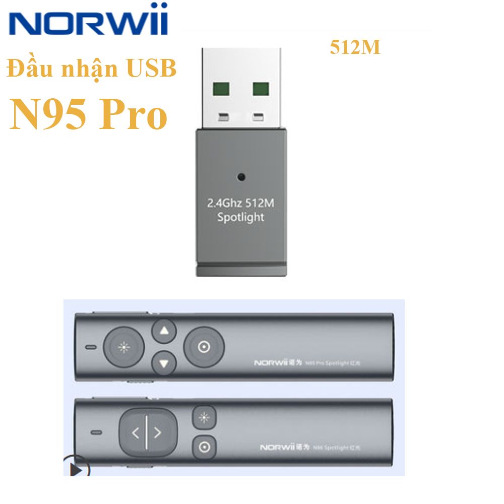 Đầu nhận USB 2.4g dùng cho bút trình chiếu N95 Spotlight dung lượng 512M chính hãng Norwii - Phụ Kiện Điện Tử Việt Nam