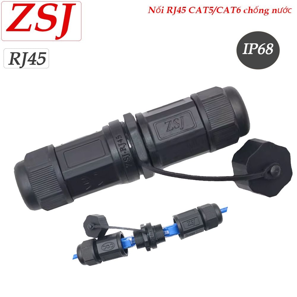Đầu nối mạng RJ45 ngoài trời chống nước IP68 ZSJ-RJ45