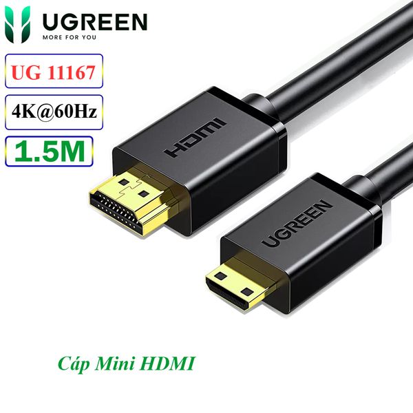 Cáp Mini HDMI To HDMI Ugreen 1M | 2M | 3M, Cáp HDMI phụ kiện điện tử - Phụ Kiện Điện Tử Việt Nam