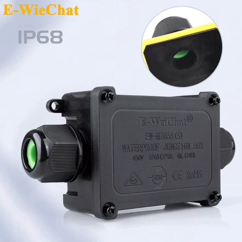 Hộp nối điện chống nước 2 ngả chuẩn IP68 chính hãng E-Weichat EW-M2068S-2T