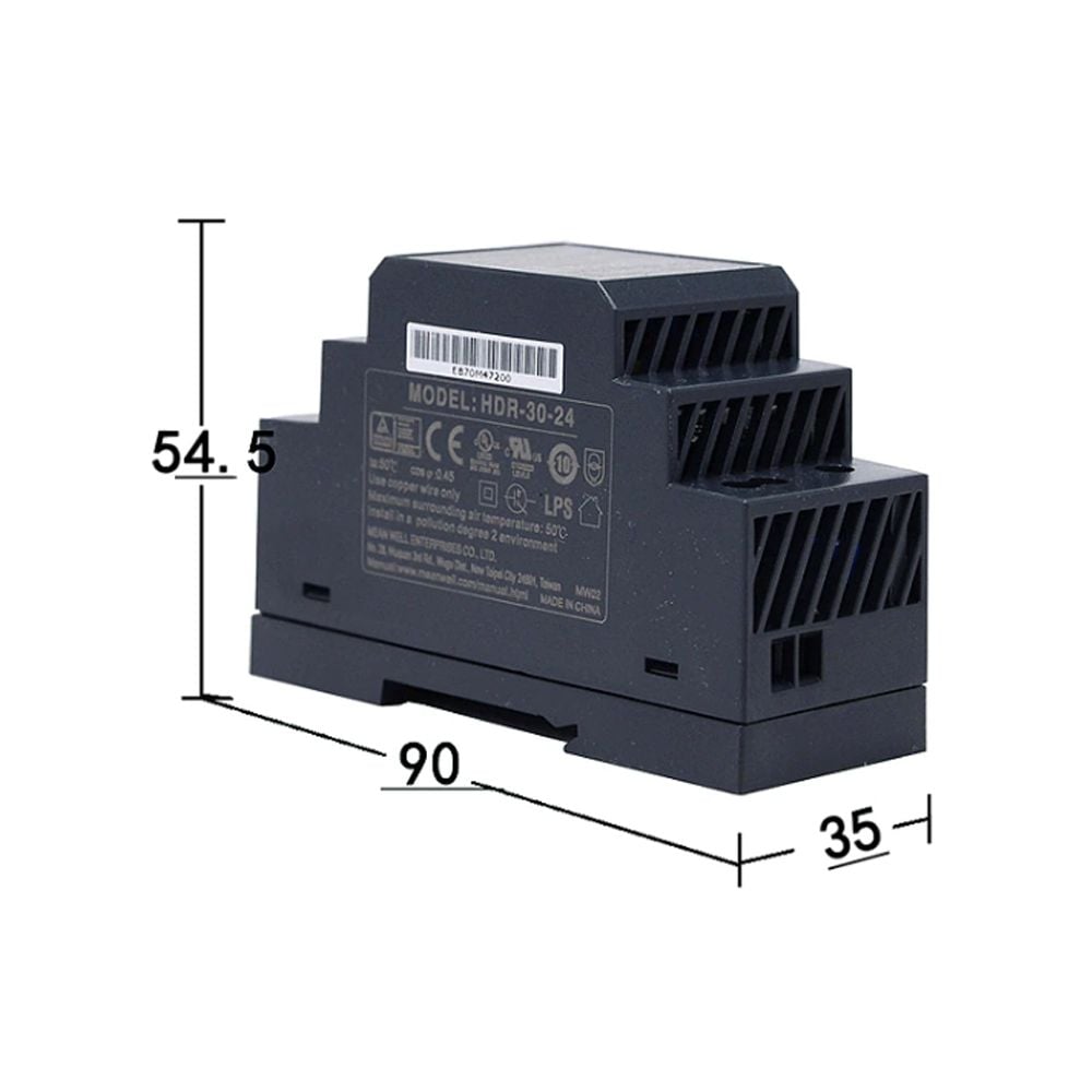 Nguồn DIN công nghiệp 30W 24V 1.5A Meanwell HDR-30-24 - Phụ Kiện Điện Tử Việt Nam