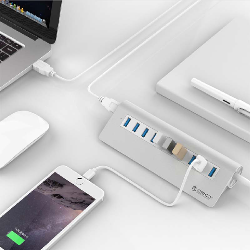 bo chia usb 10 cong vo nhom orico m3h10
