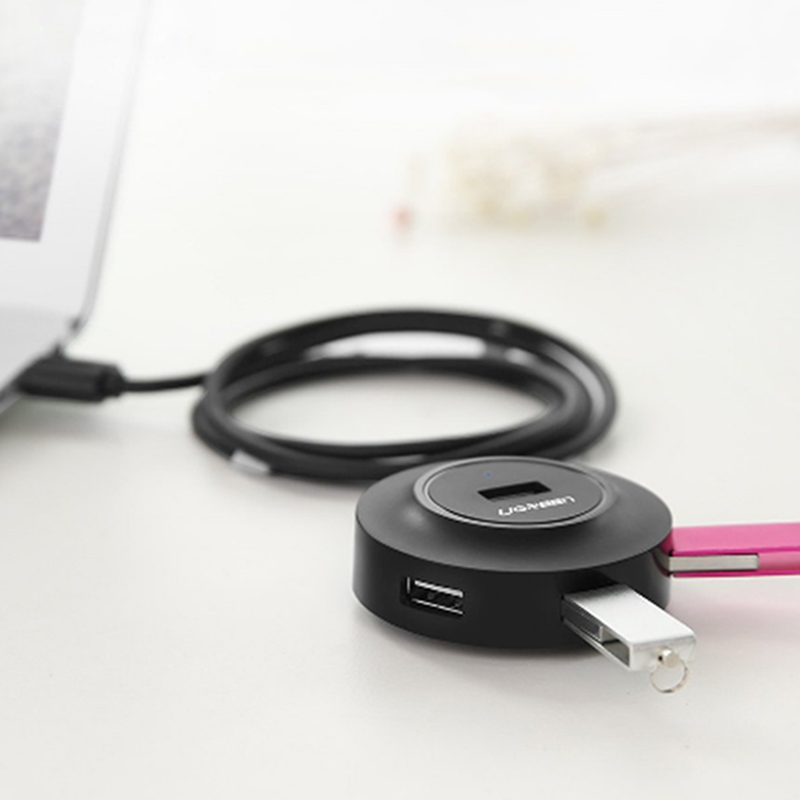 bo chia usb 4 cong co ho tron nguon ngoai ugreen