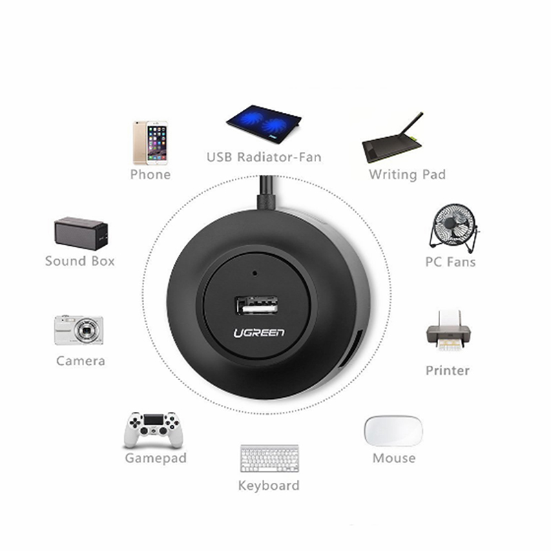 bo chia usb 4 cong co ho tron nguon ngoai ugreen
