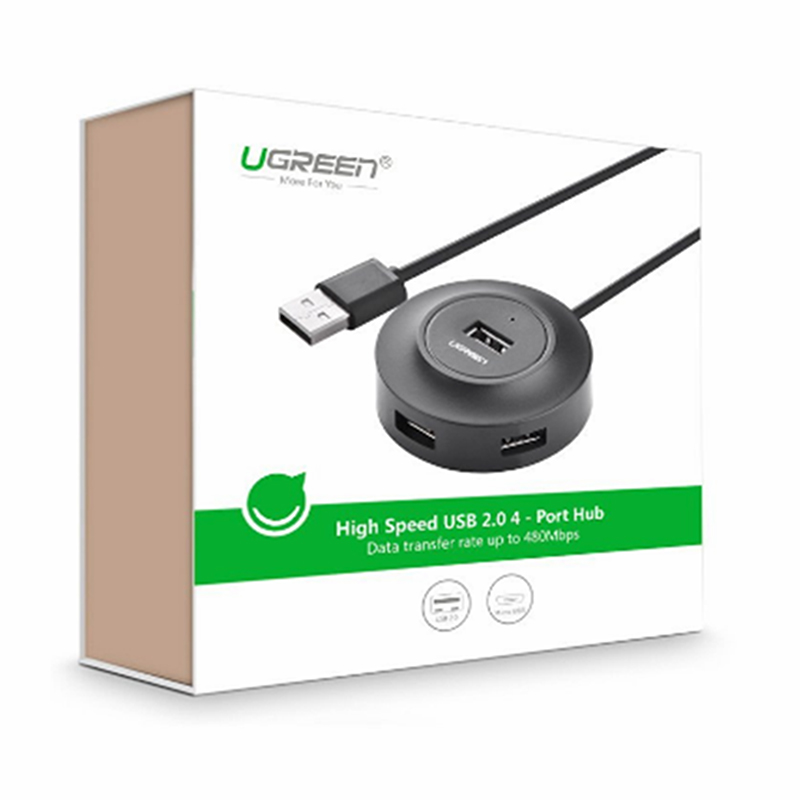 bo chia usb 4 cong co ho tron nguon ngoai ugreen