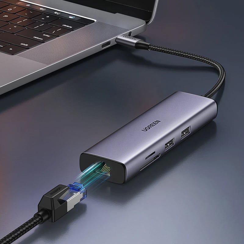 Bộ chuyển USB Type-C 7 in 1 Sang HDMI 4K@30HZ + USB 3.0*2 + SD/TF + PD 100W Ugreen 90568 - Phụ Kiện Điện Tử Việt Nam