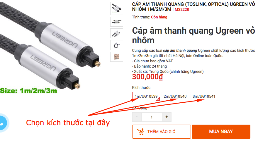 Mua cáp âm thanh quang tại Hà Nội