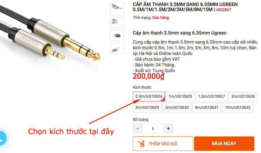Hướng dẫn mua cáp âm thanh 3.5mm sang 6.35mm