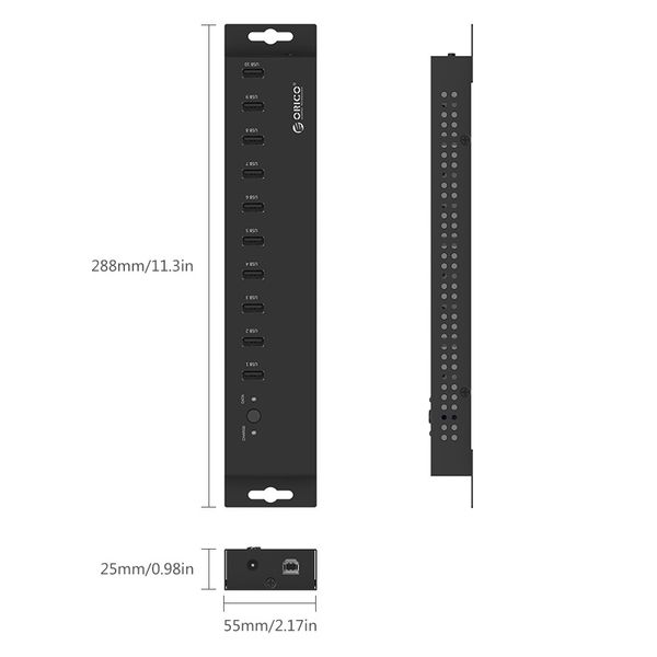 bo chia usb 2.0 cong nghiep 10 cong orico