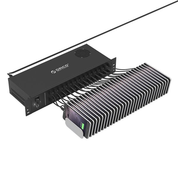 Bộ chia USB 2.0 công nghiệp 20 cổng vỏ kim loại cấp nguồn ngoài Orico IH30U - Phụ Kiện Điện Tử Việt Nam
