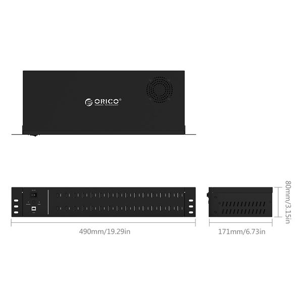 Bộ chia USB 2.0 công nghiệp 20 cổng vỏ kim loại cấp nguồn ngoài Orico IH30U - Phụ Kiện Điện Tử Việt Nam