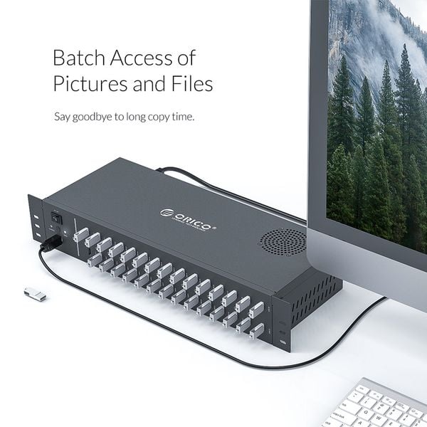 Bộ chia USB 2.0 công nghiệp 20 cổng vỏ kim loại cấp nguồn ngoài Orico IH30U - Phụ Kiện Điện Tử Việt Nam
