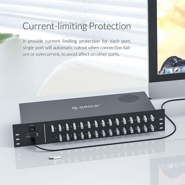 Bộ chia USB 2.0 công nghiệp 20 cổng vỏ kim loại cấp nguồn ngoài Orico IH30U - Phụ Kiện Điện Tử Việt Nam