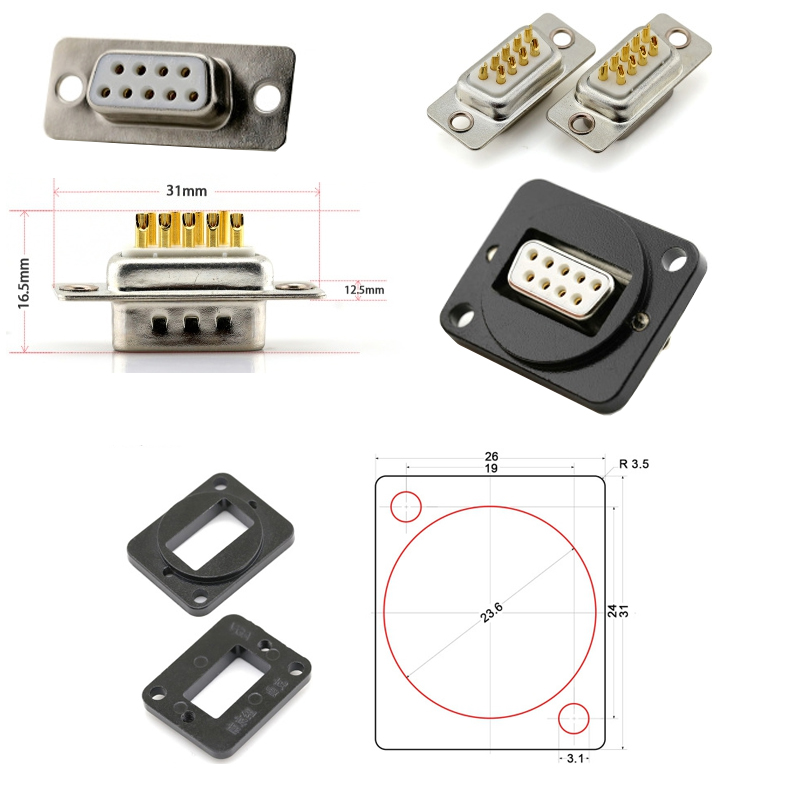 Đầu giắc hàn và bắt vít công COM RS232