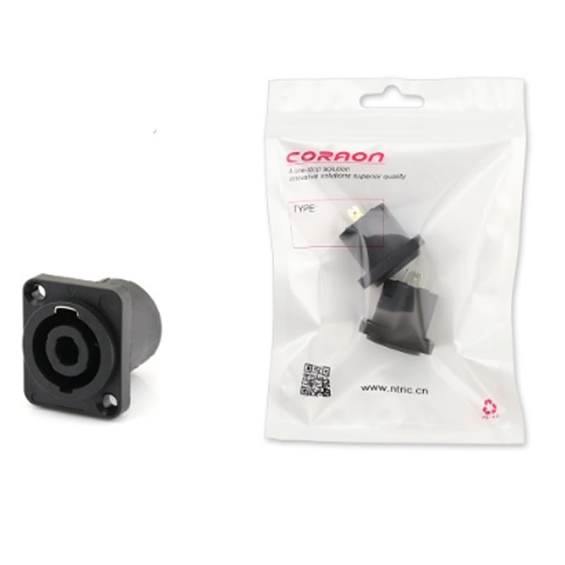 Đầu hàn cổng cắm loa 4 lõi Speakon female gắn trên bảng điều khiển lắp âm tường âm sàn Coraon C-NL4MP LC4MP - Phụ Kiện Điện Tử Việt Nam
