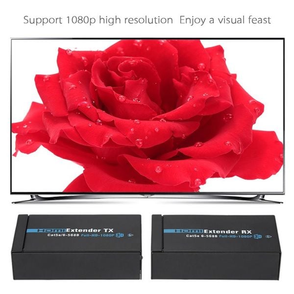 Bộ khuếch đại tín hiệu HDMI 50m. Nối dài cáp HDMI qua đường dây mạng, hỗ trợ full HD1080p - Phụ Kiện Điện Tử Việt Nam