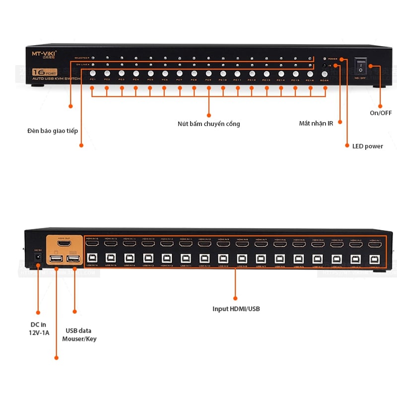 switch hdmi 16 vao 1 ra mt-viki MT-2116HL