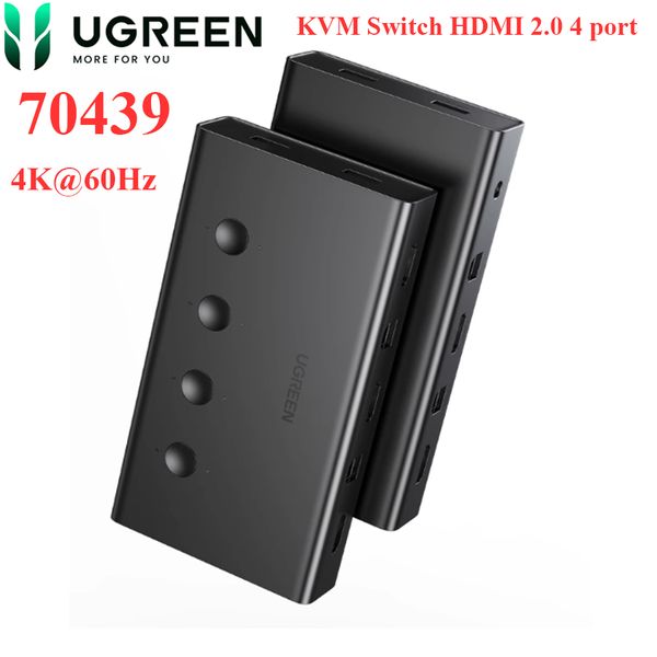 KVM Switch HDMI 4x1 - Bộ chuyển mạch HDMI và USB 4 vào 1 ra 4K60Hz Ugreen 70439 CM293 - Phụ Kiện Điện Tử Việt Nam