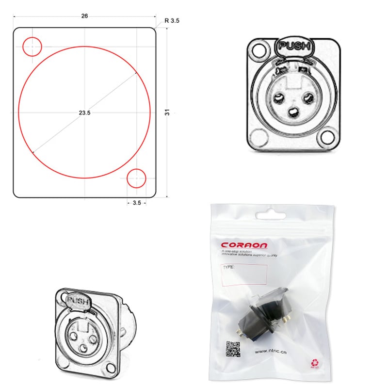 nhan cam XLR am tuong