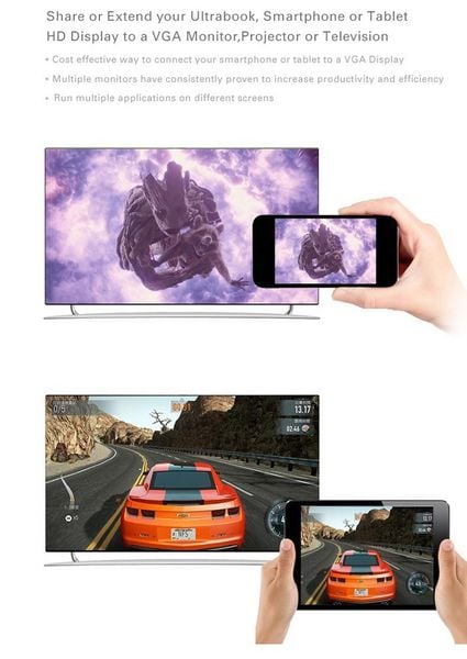 Micro HDMI to VGA Audio converter Ugreen 40222 1080P - Phụ Kiện Điện Tử Việt Nam