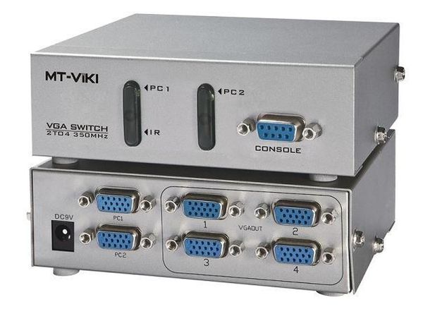 Bộ chia màn hình VGA 2 ra 4 350MHz MT-204CH full HD 1920X1440P có điều khiển - Phụ Kiện Điện Tử Việt Nam