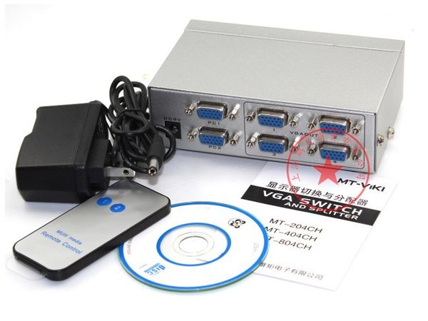 Bộ chia màn hình VGA 2 ra 4 350MHz MT-204CH full HD 1920X1440P có điều khiển - Phụ Kiện Điện Tử Việt Nam