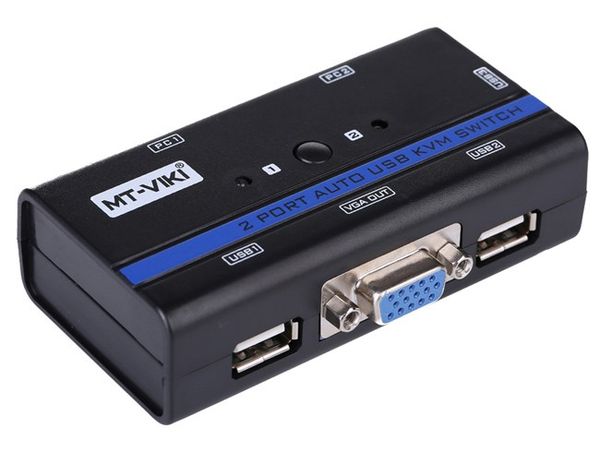 Auto KVM Switch VGA USB 2 port chuyển mạch 2 CPU ra 1 màn hình VGA kèm cáp MT-VIKI MT-262KL - Phụ Kiện Điện Tử Việt Nam