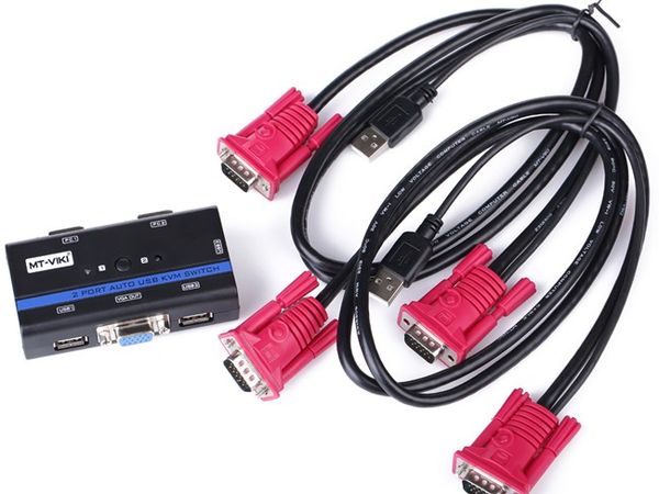 Auto KVM Switch VGA USB 2 port chuyển mạch 2 CPU ra 1 màn hình VGA kèm cáp MT-VIKI MT-262KL - Phụ Kiện Điện Tử Việt Nam