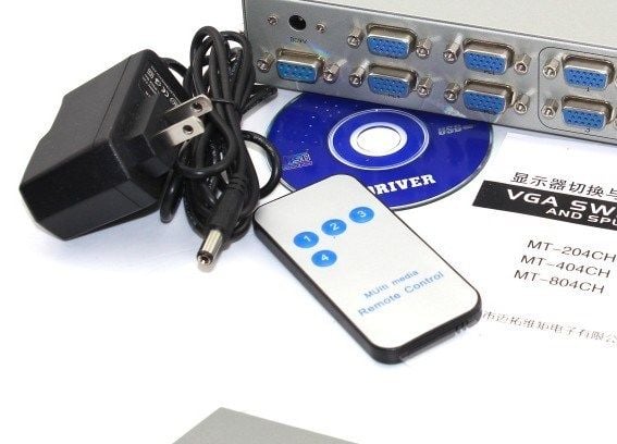 Bộ chia màn hình VGA 4 ra 4 350MHz full HD 1920x1440P MT-VIKI MT-404CH có điều khiển - Phụ Kiện Điện Tử Việt Nam