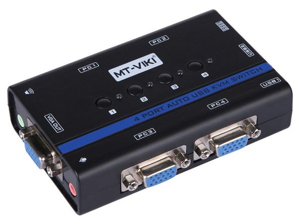 Auto KVM switch VGA USB Audio 3.5mm chuyển mạch tự động 4 CPU ra 1 màn hình MT-VIKI MT-461KL - Phụ Kiện Điện Tử Việt Nam