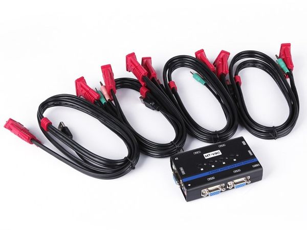 Auto KVM switch VGA USB Audio 3.5mm chuyển mạch tự động 4 CPU ra 1 màn hình MT-VIKI MT-461KL - Phụ Kiện Điện Tử Việt Nam