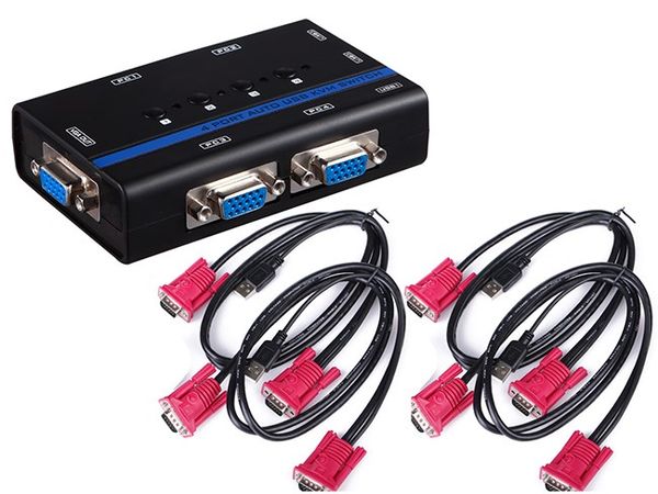 Auto KVM switch VGA USB 4 port - Bộ chuyển mạch VGA KVM 4 CPU ra 1 màn hình MT-VIKI MT-462KL - Phụ Kiện Điện Tử Việt Nam
