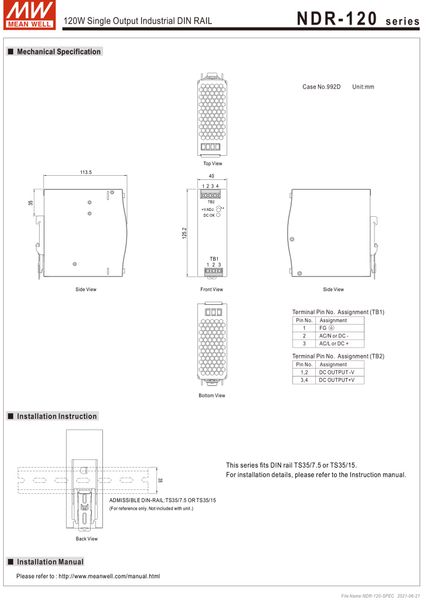 nguon 24v-5a Meanwell NDR-120-24