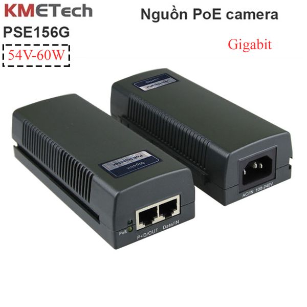 Adapter POE 54V-60W 2 Port(1 Data in+ 1 Data PoE Out), tốc độ 10/100/1000 Gigabit KMEtech PSE156G - Phụ Kiện Điện Tử Việt Nam