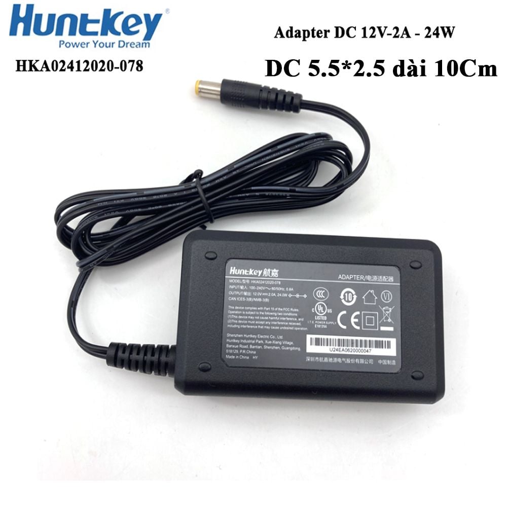 Nguồn adapter DC 12V-2A 24W Huntkey HKA02412020-078 - Phụ Kiện Điện Tử Việt Nam