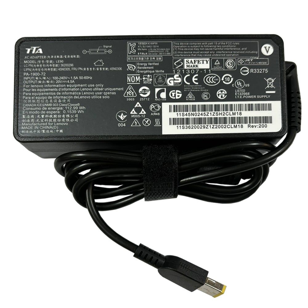 Bộ nguồn sạc pin laptop Lenovo 20V-4.5A 90W chân vuông chính hãng TTA - LE90 - Phụ Kiện Điện Tử Việt Nam