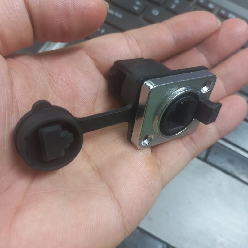 Nhân mạng RJ45 chống nước lắp bảng điều khiển YLRJ45-01 bẻ góc - Phụ Kiện Điện Tử Việt Nam
