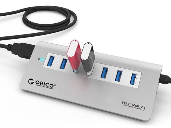 Bộ chia USB 3.0 7 cổng vỏ nhôm cấp nguồn ngoài Orico M3H7 - Phụ Kiện Điện Tử Việt Nam